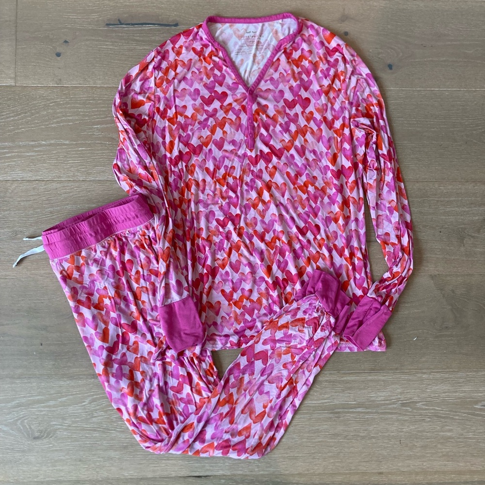 Little Sleepies Valentines Heart Pajamas -size Large